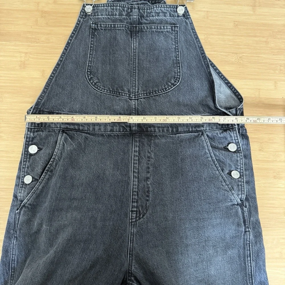 Frame Denim Classic Straight Leg Overalls‎ Size Large Faded Blackwater Wash EUC